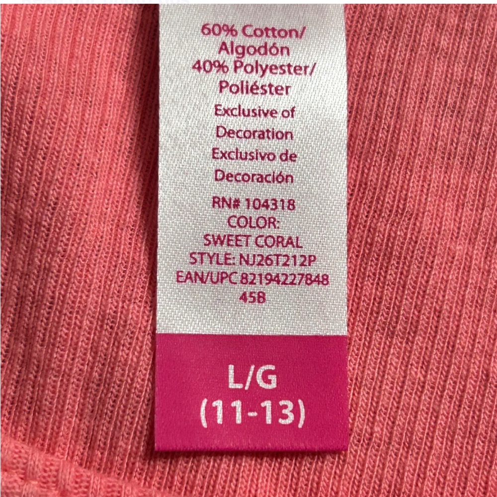 NO BOUNDARIES Pink Ribbed Lace Trim Tank Top L (11-13) NWOT - Picture 5 of 7